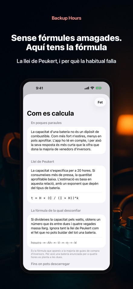 Backup Hours: hores de bateria 10