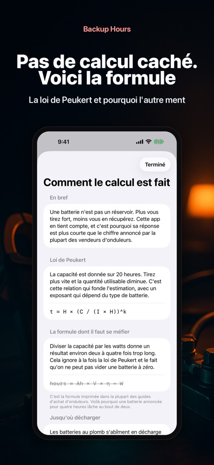 Backup Hours : heures restant 10