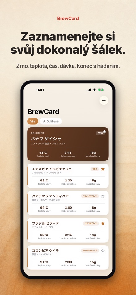 BrewCard: Recepty na Kavu