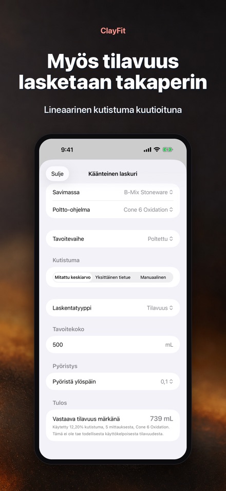 ClayFit: saven kutistuma 6