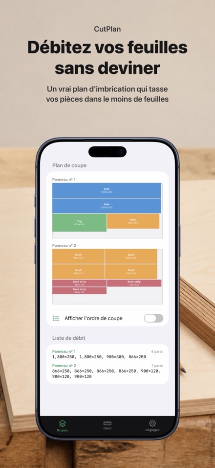 CutPlan : plan de coupe bois 1