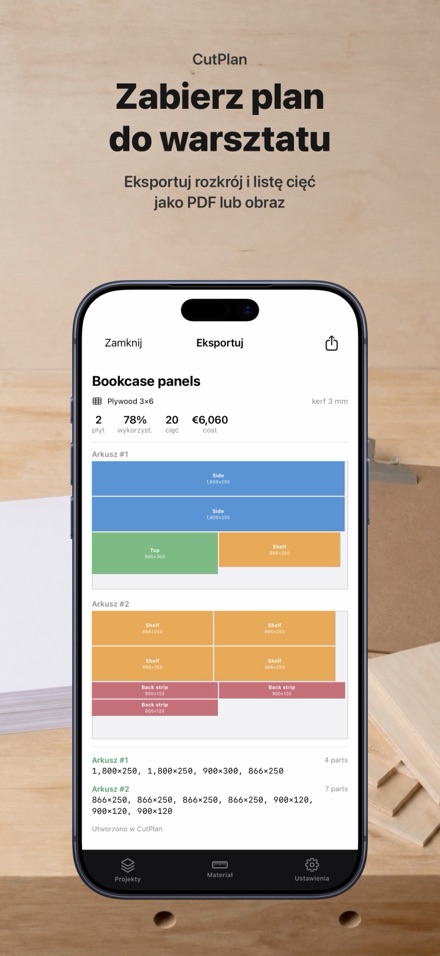 CutPlan: Optymalny rozkrój 9