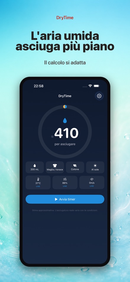 DryTime: quanto per asciugare 6