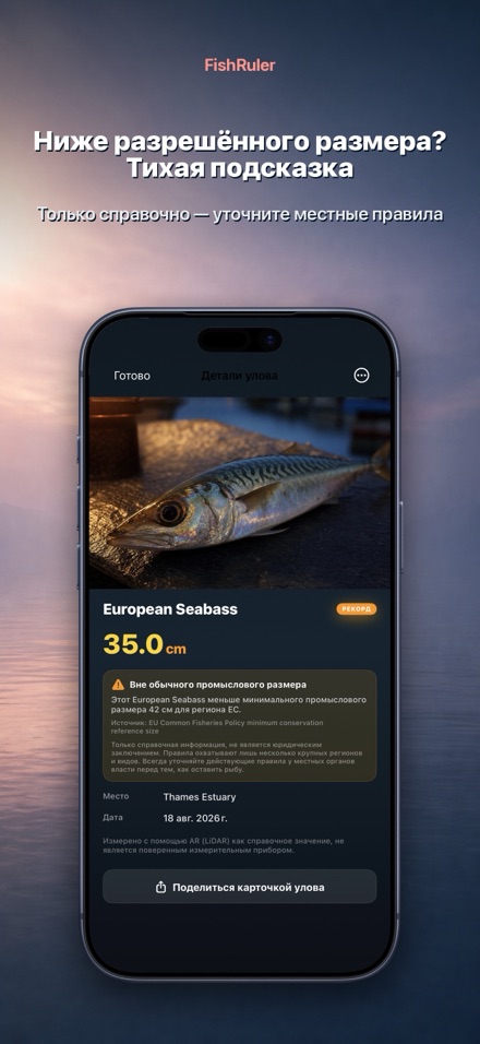 FishRuler: замер рыбы в AR 7