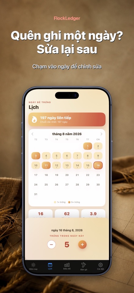 FlockLedger: Đếm Trứng Gà 8