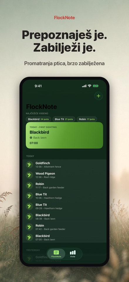 FlockNote: Dnevnik Ptica