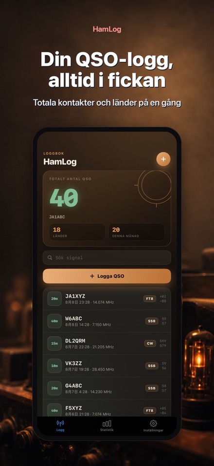 HamLog: Radioamatör QSO-logg