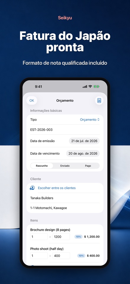 Seikyu: Fatura e Orçamento 10
