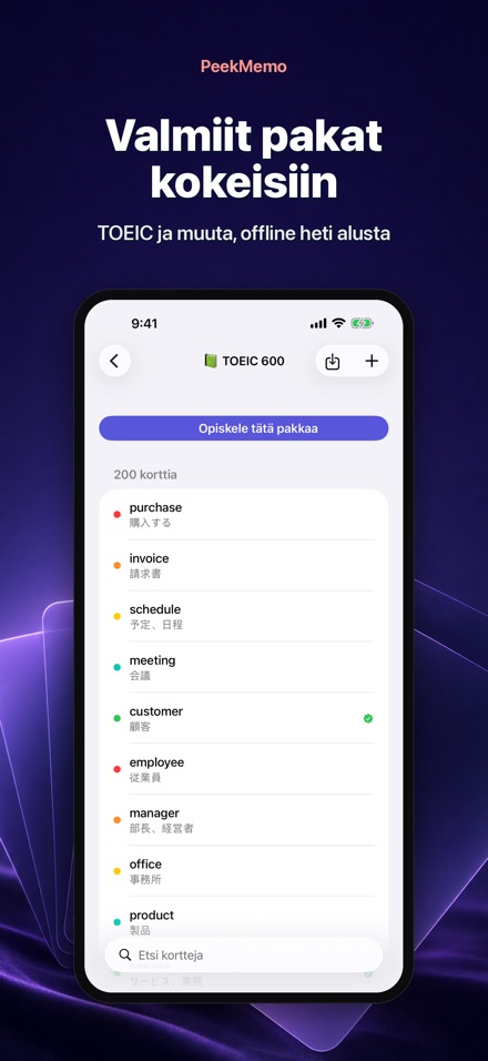 PeekMemo: Sanakortit 5