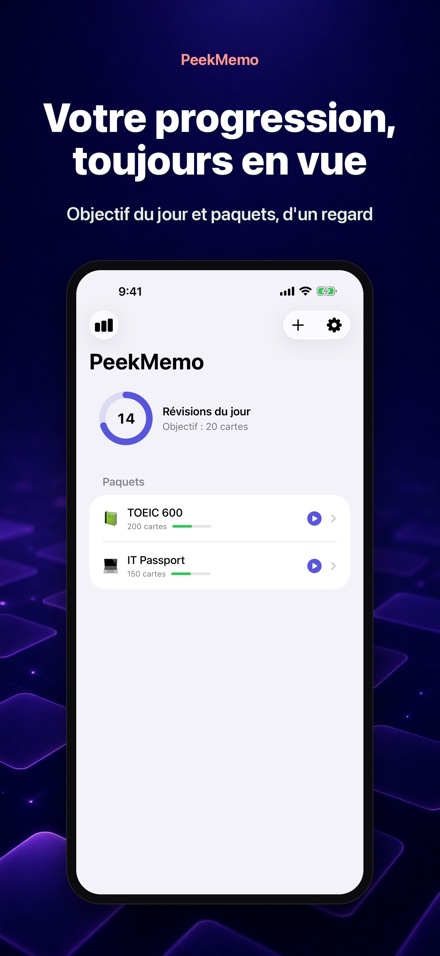 PeekMemo : Cartes mémoire 4