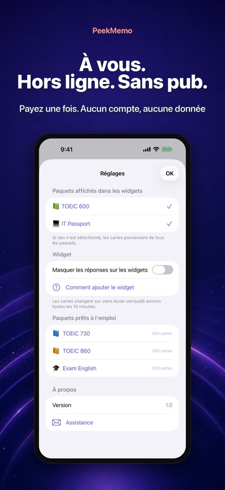 PeekMemo : Cartes mémoire 10