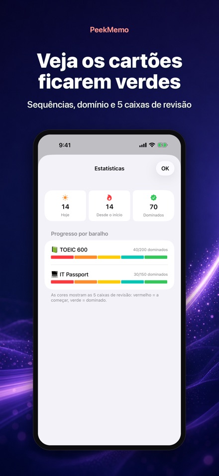 PeekMemo: Cartões de estudo 6