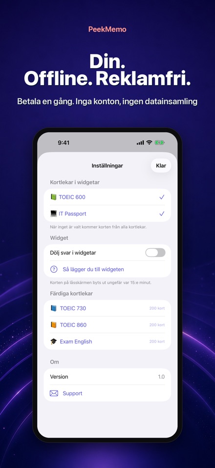 PeekMemo: Glosor på skärmen 10