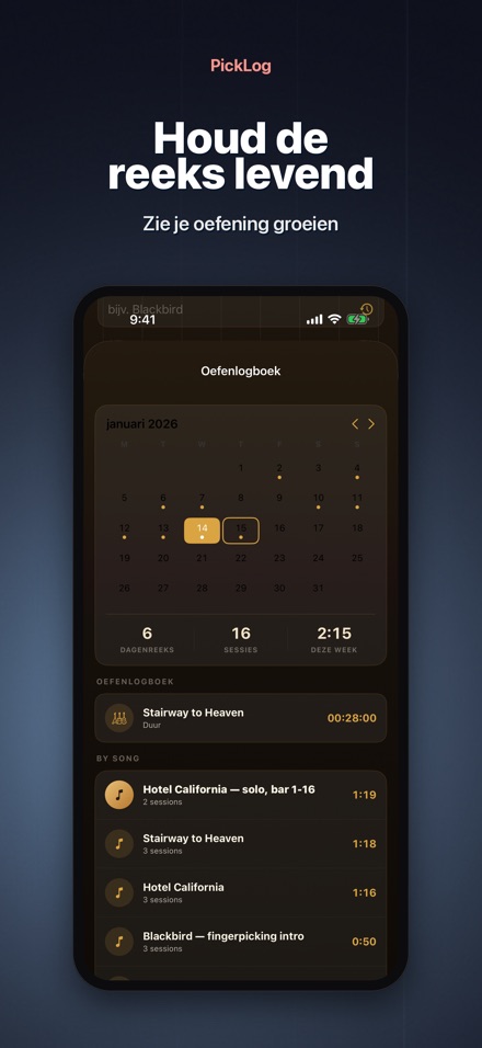 PickLog: Gitaaroefening Timer 4