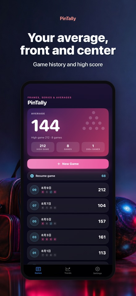 PinTally: Bowling Score Log 4