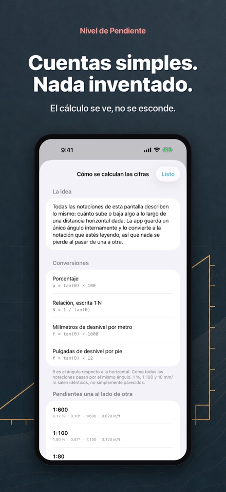 Nivel de pendiente y caída 9