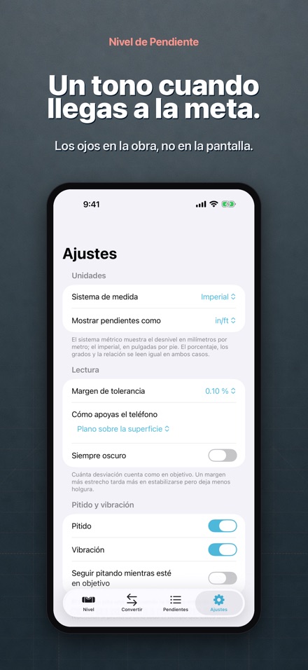 Nivel de pendiente y caída 10