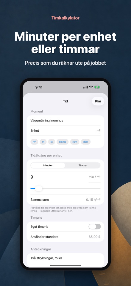 Timkalkyl – arbetstid 6
