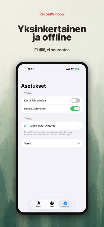 RecoatWindow: toinen kerta 10