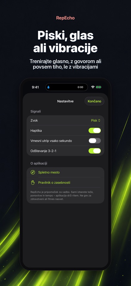RepEcho: tempo dvigovanja 9