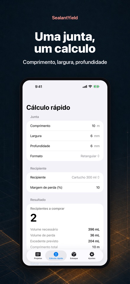 SealantYield Calc. Vedante 2