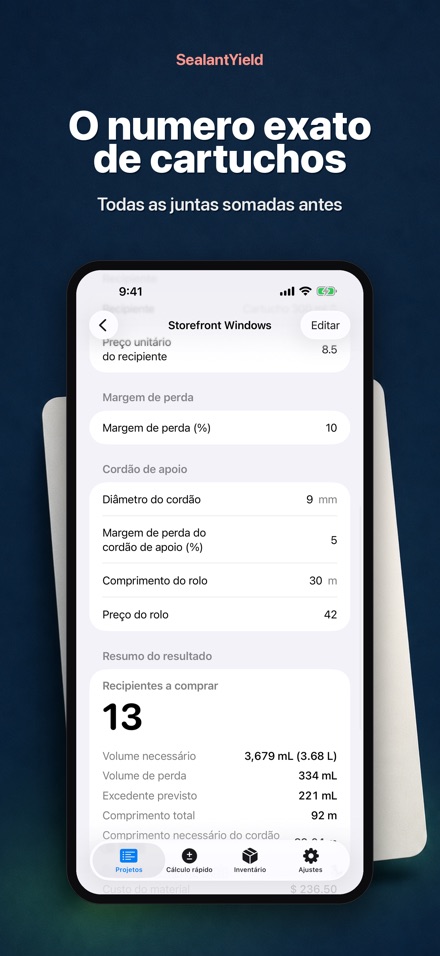 SealantYield Calc. Selante