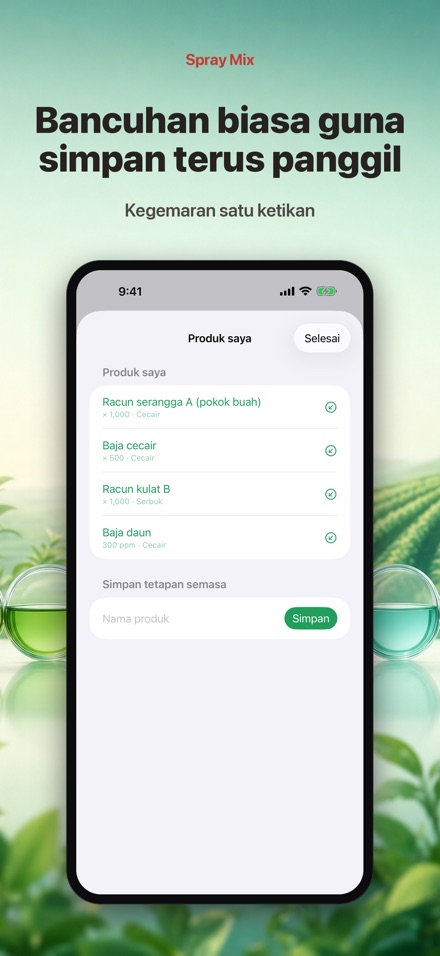 Spray Mix: Bancuh & Ukur Plot 2