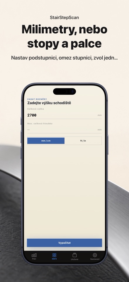 Kalkulačka schodů: plán řezu 6