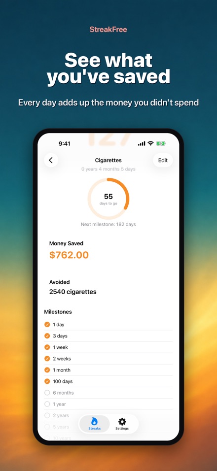 StreakFree: Days Since 3