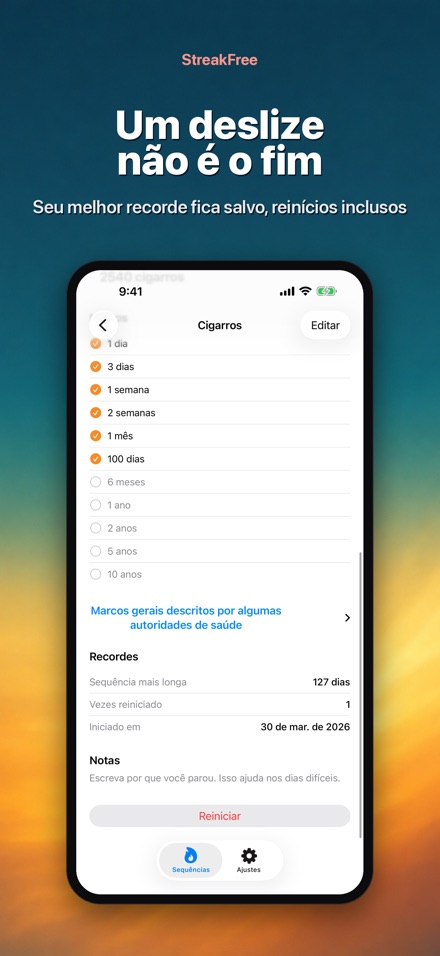 StreakFree: Dias sem 8