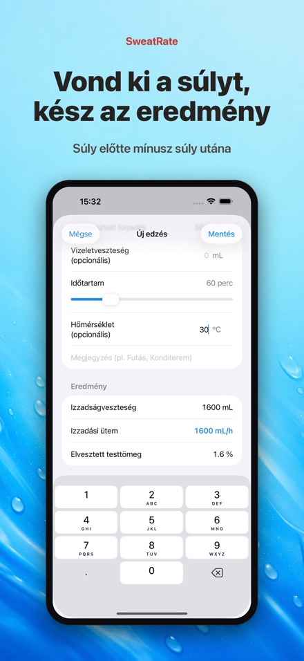 SweatRate: izzadás és víz 2